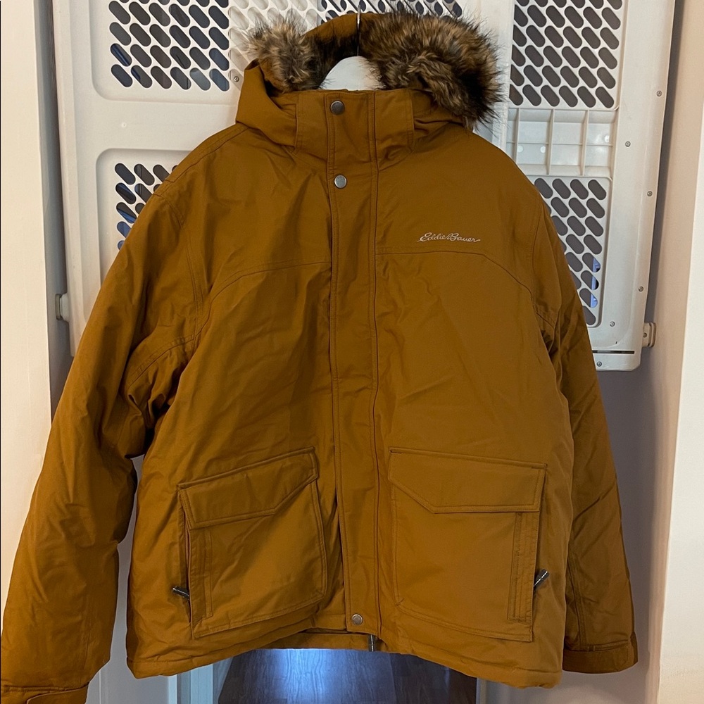 Brand New Eddie Bauer Men's Camel Brown Parka Jacket